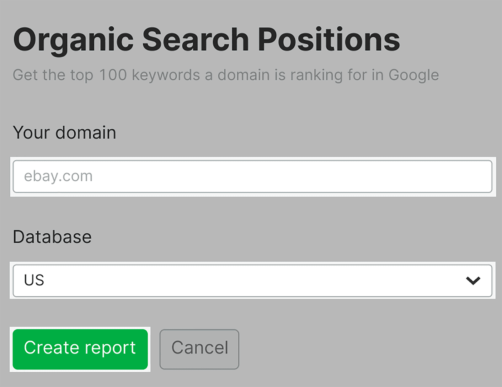 Fill in your domain and database Enter your domain and choose a database