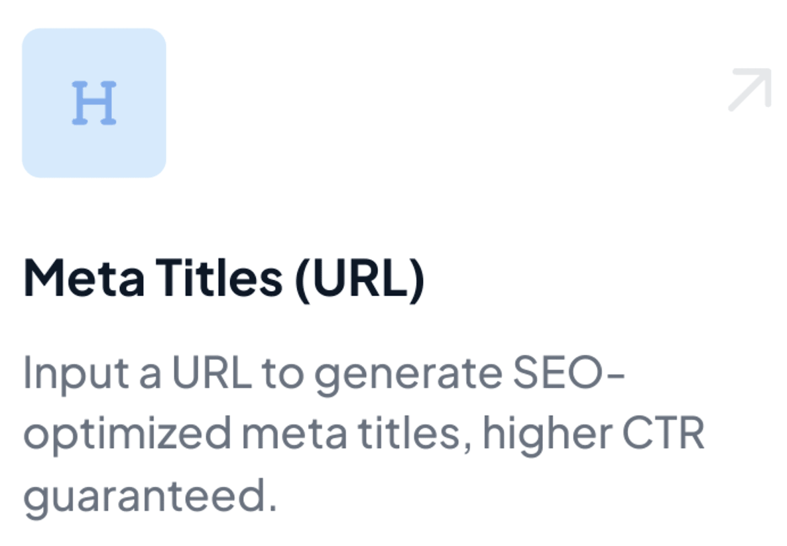 Meta Titles tool Meta title tool on SEMrush
