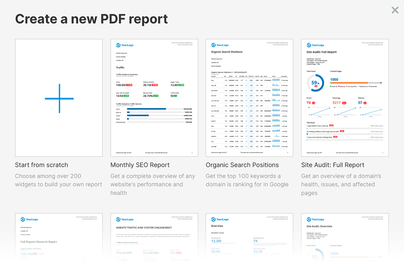 Options to create a PDF report Options to creating a PDF report