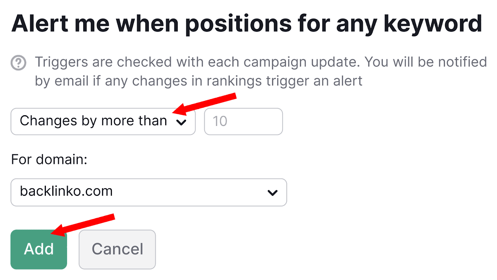 Set trigger depending on preferences Set triggers depending on preferences