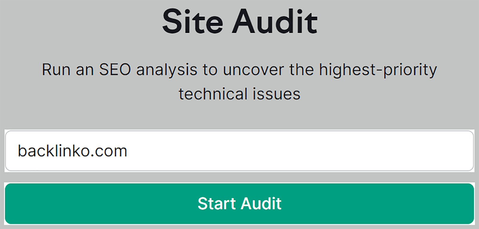 Start audit on Site Audit tool Start audit on Site Audit tool