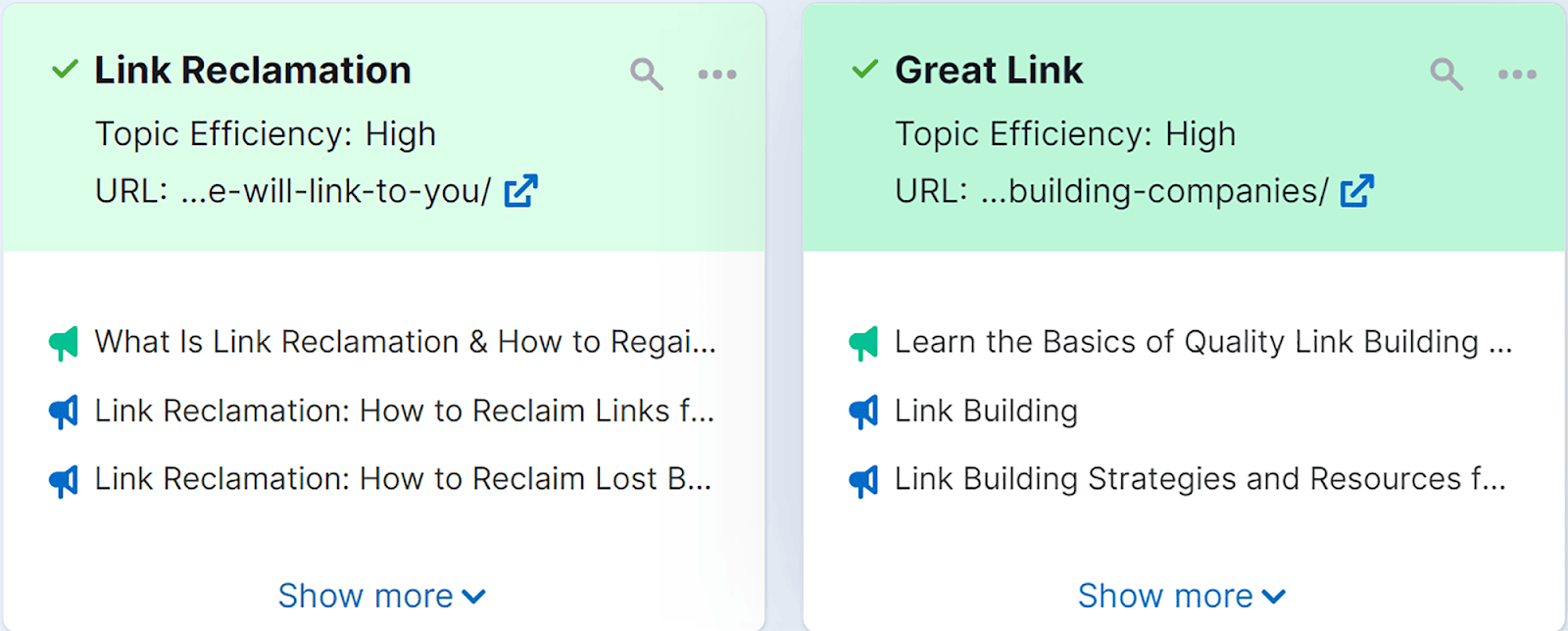 Subtopics to exploit based on competitor analysis Subtopics to exploit based on competitor analysis