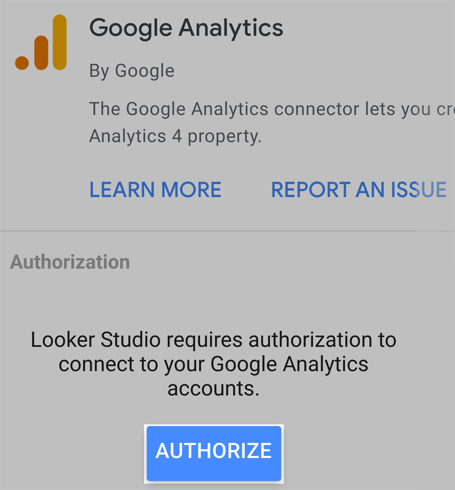 Authorize Google Analytics as a data source Authorize Google Analytics as a data source