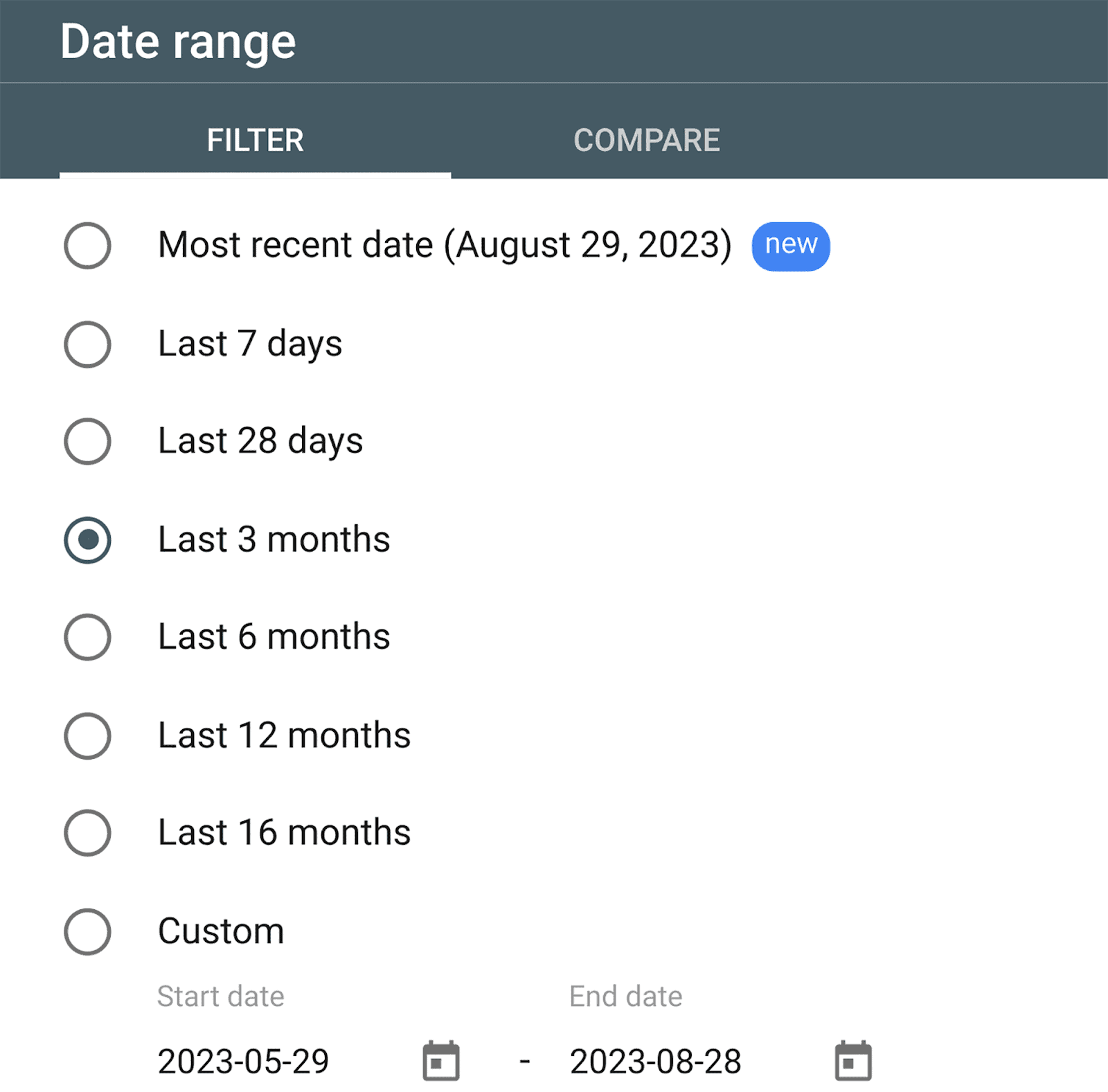 Use a date range for GSC data Date range to scrutinize GSC data