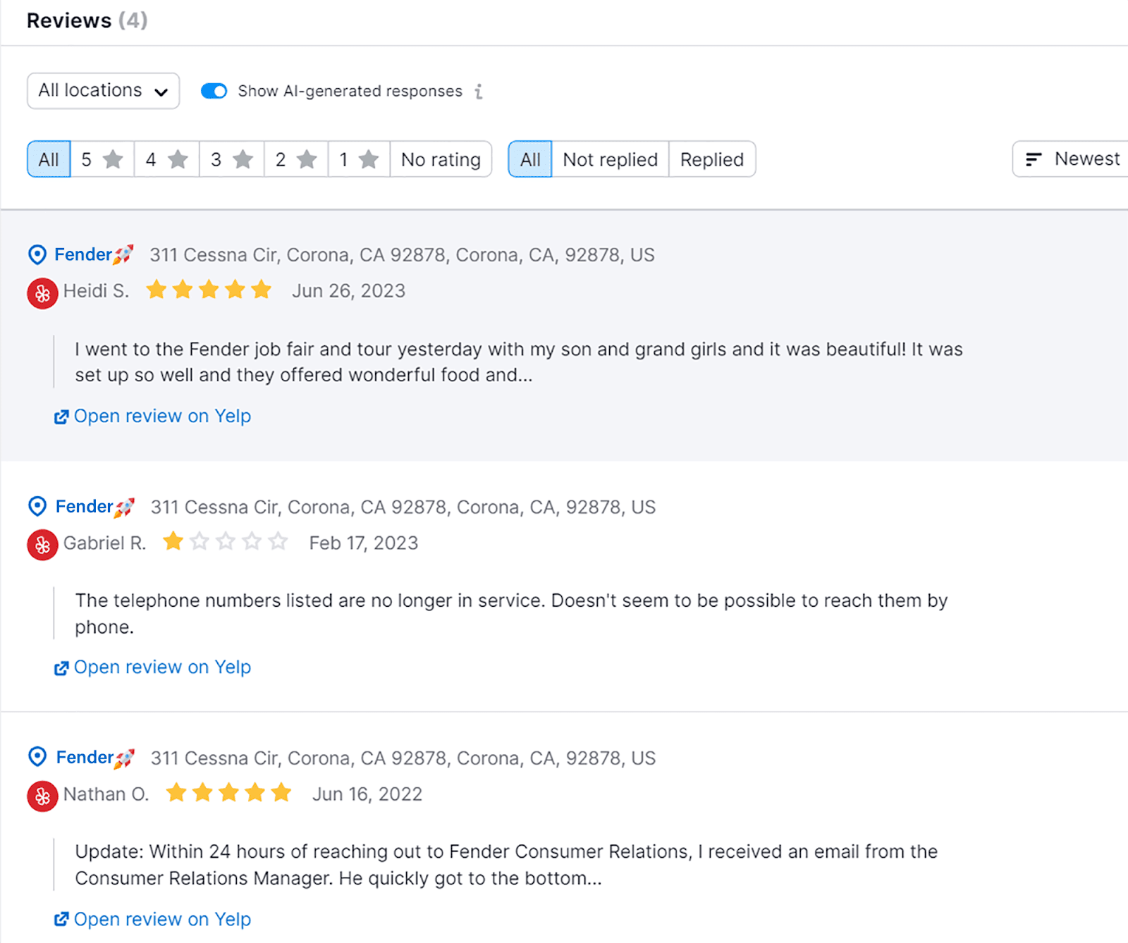 View ratings and their origin View ratings and their origin
