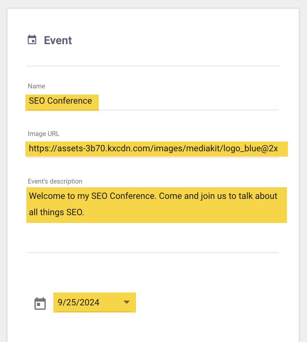 Schema Markup: What It Is & How to Implement It | Event schema generation, via technicalseo.com