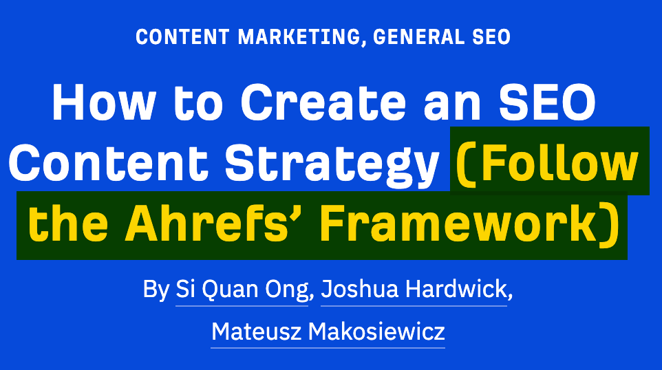 SQ's blog post on how to create an SEO content strategy, written from personal experience
