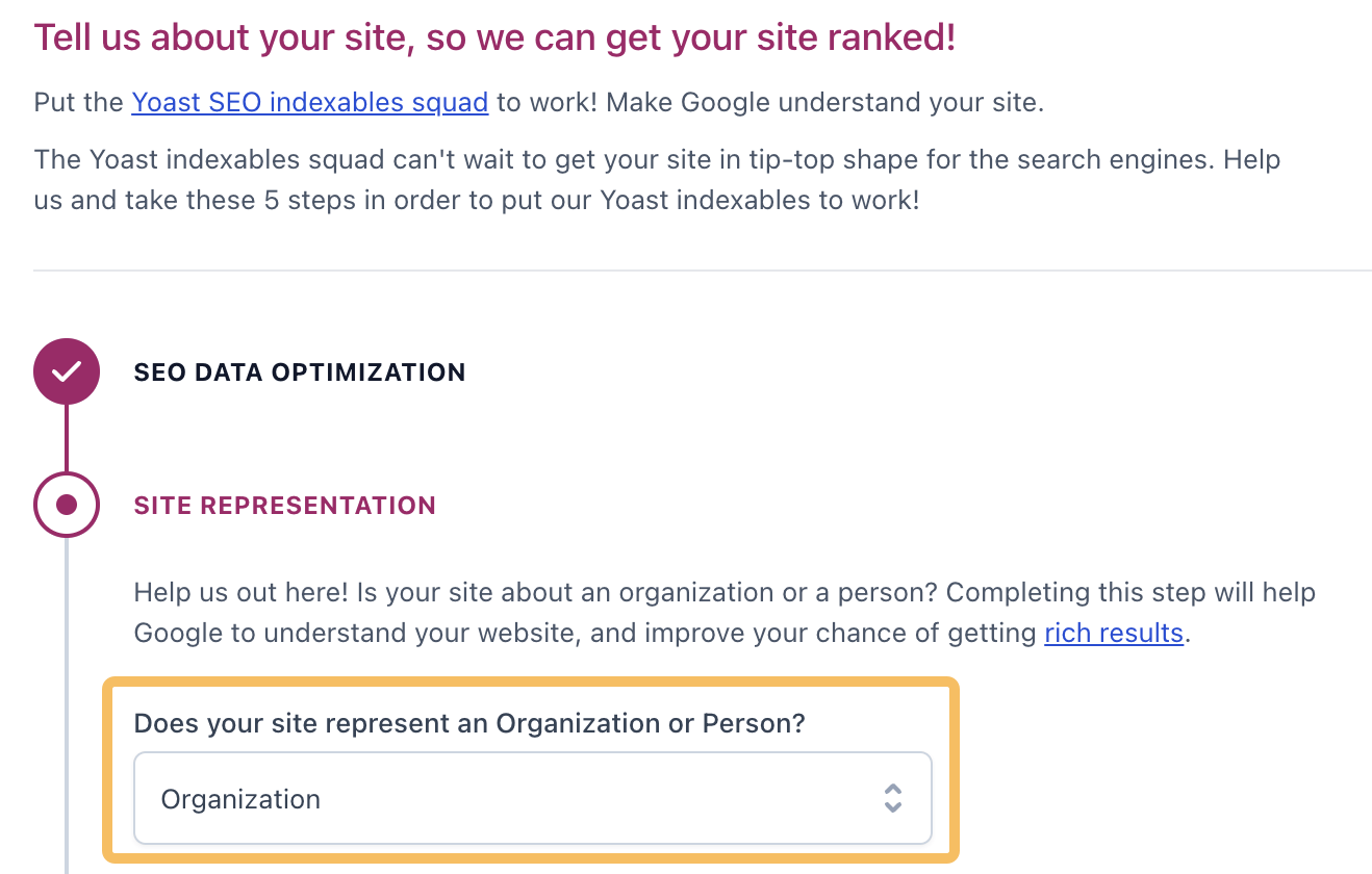 Schema Markup: What It Is & How to Implement It | Onboarding Organization/Person schema, via Yoast SEO