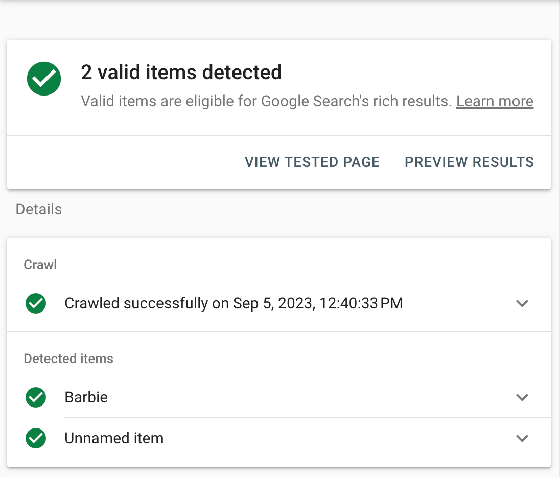 Rich Snippets: What Are They & How Do You Get Them? | Valid items detection, via Rich Results Test