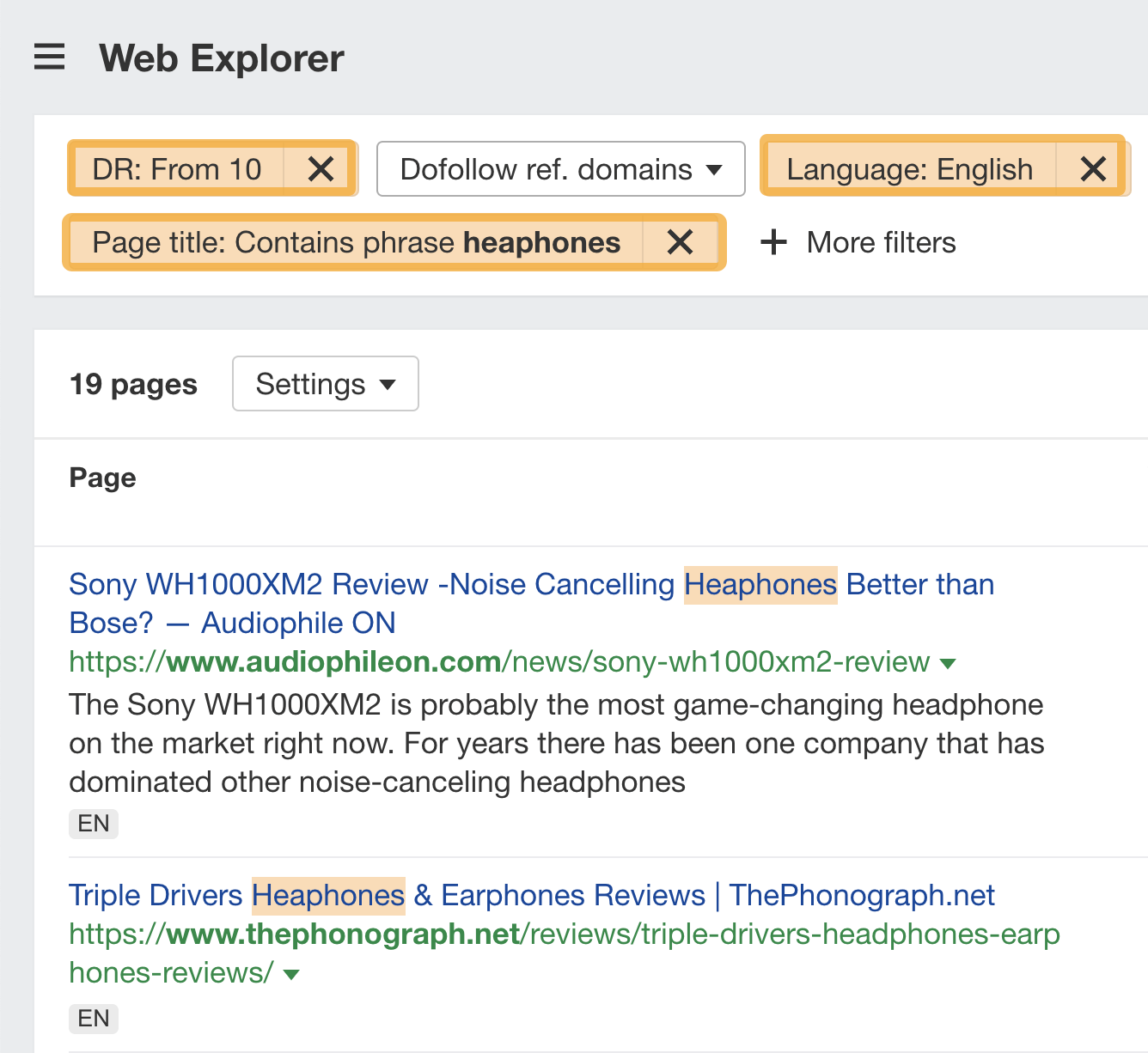 Web explorer screenshot