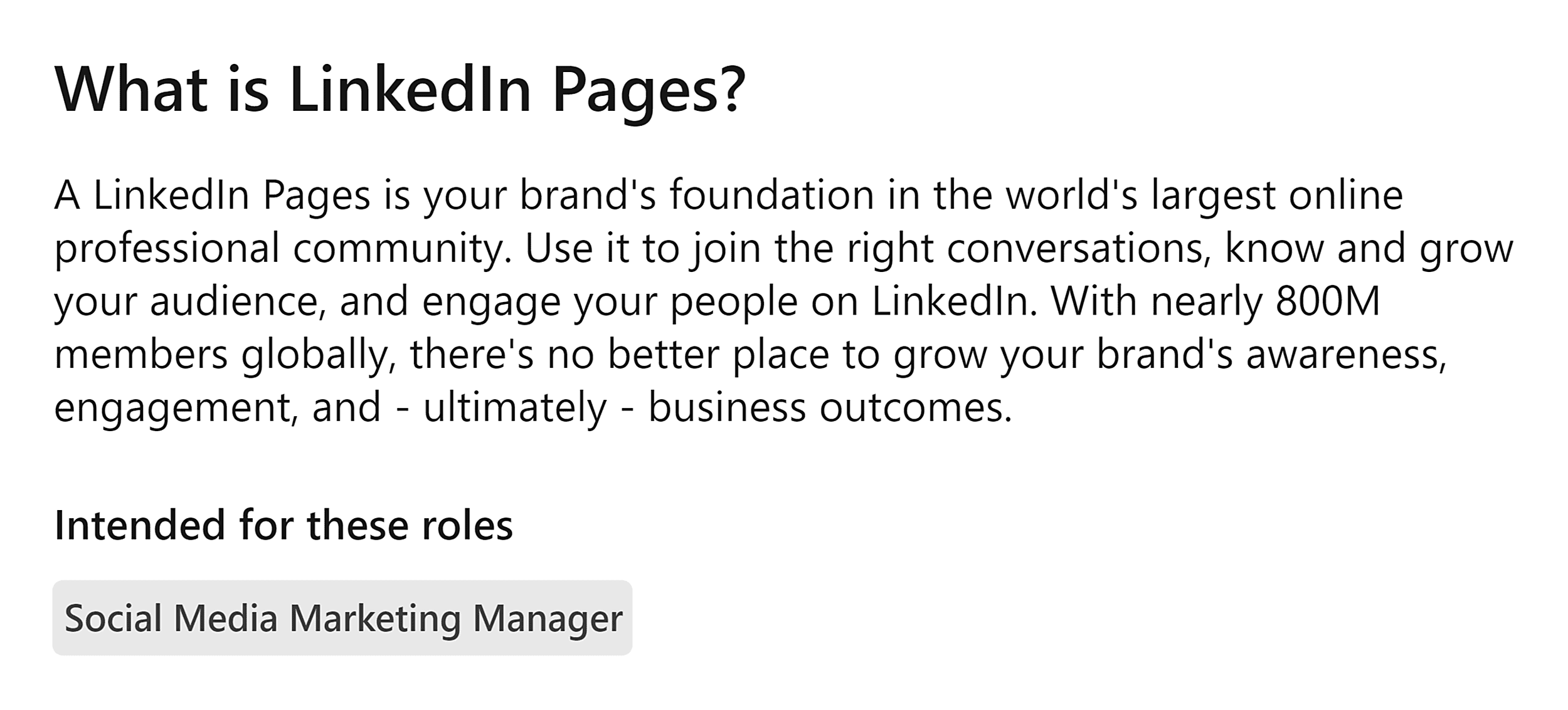 LinkedIn – Pages – About