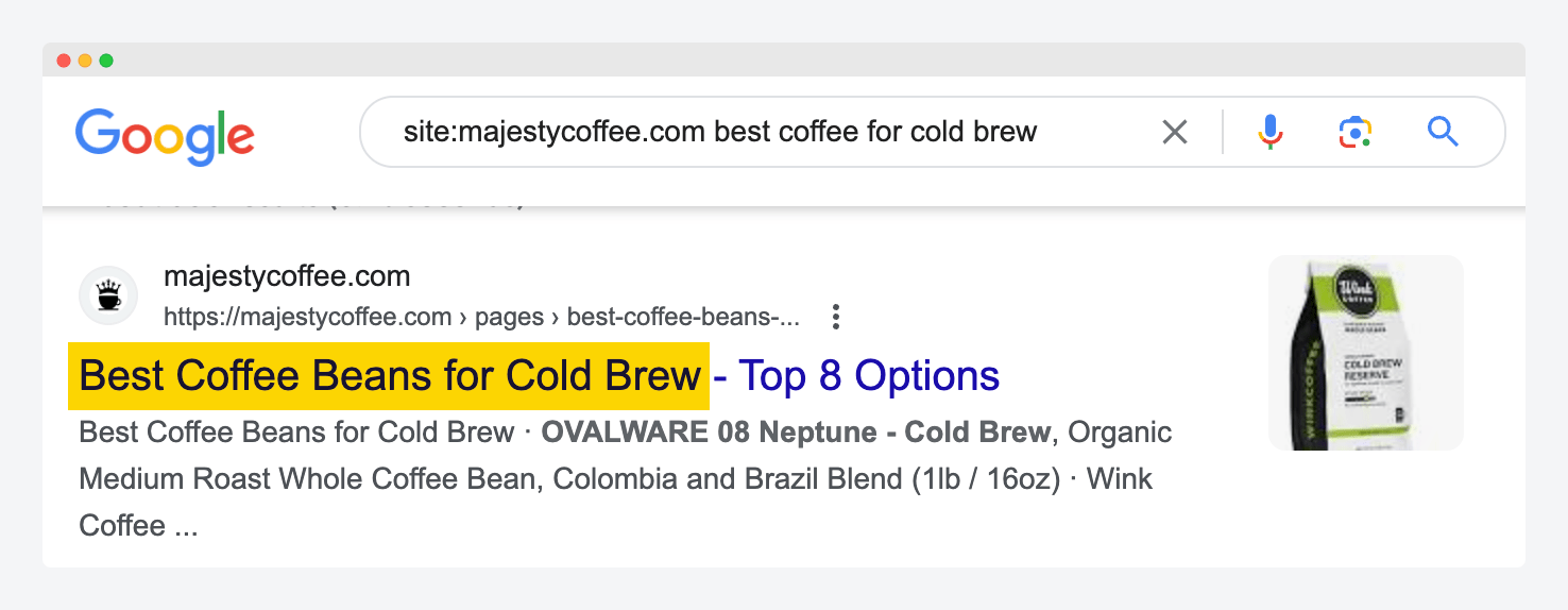 Page about the best coffee beans for cold brew