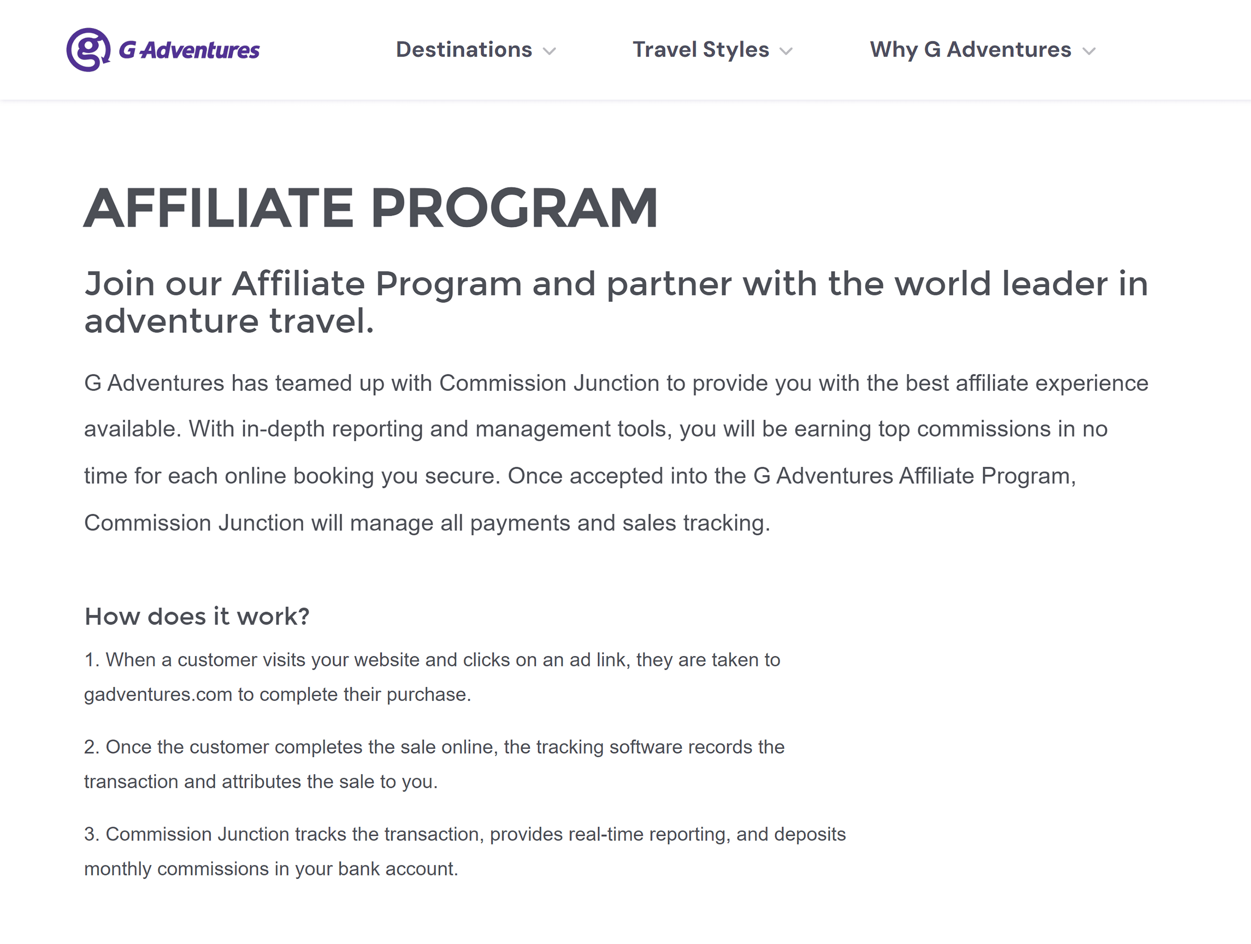 G Adventures Travel Affiliate Program G Adventures Travel Affiliate Program