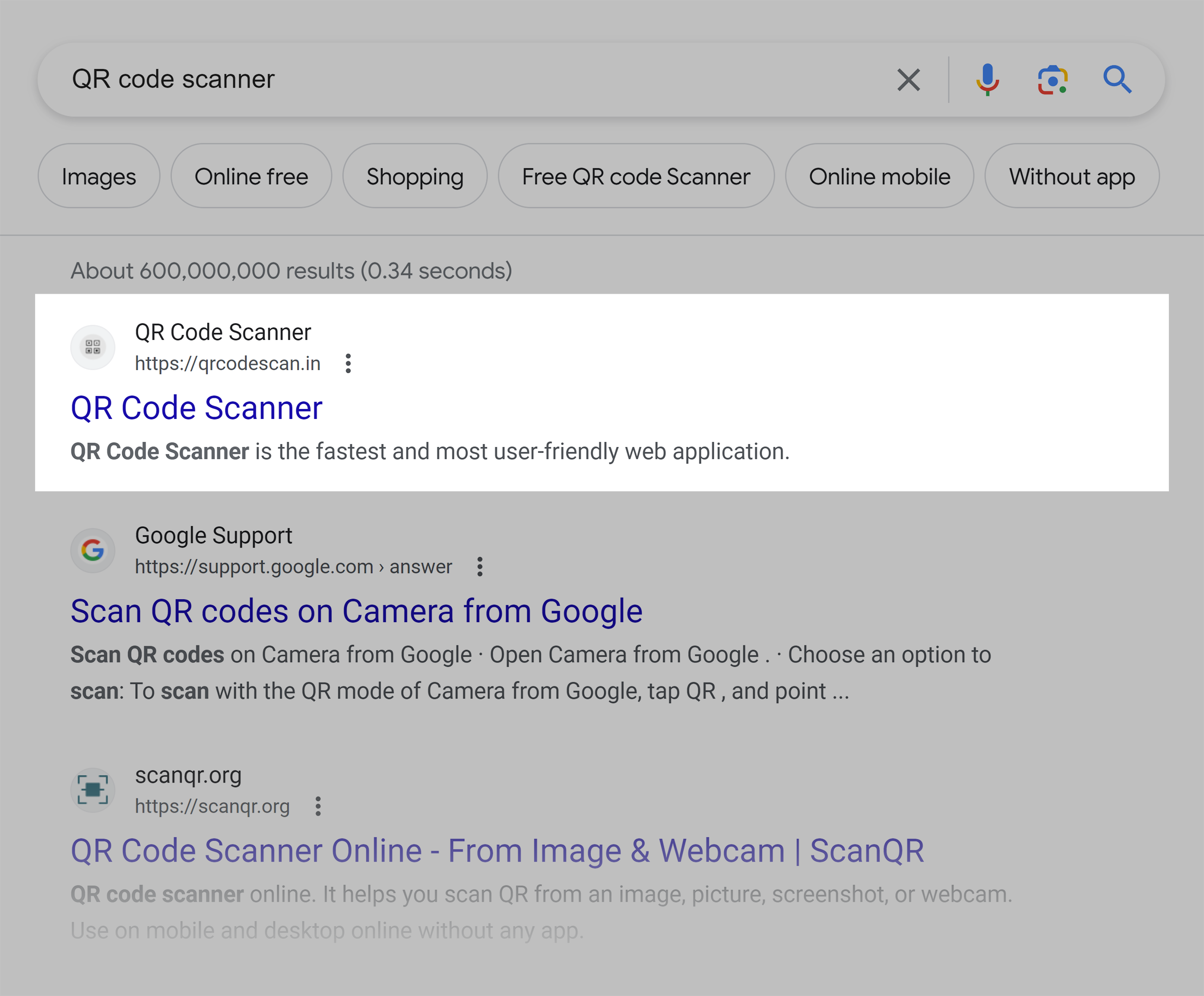 Google SERP – QR Code Scanner Google SERP – QR Code Scanner