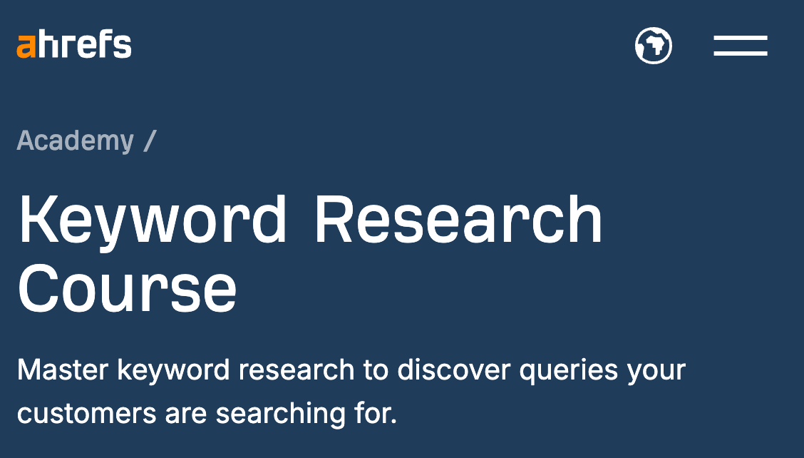 10 Completely Free SEO Training Courses | Keyword Research Course by Ahrefs