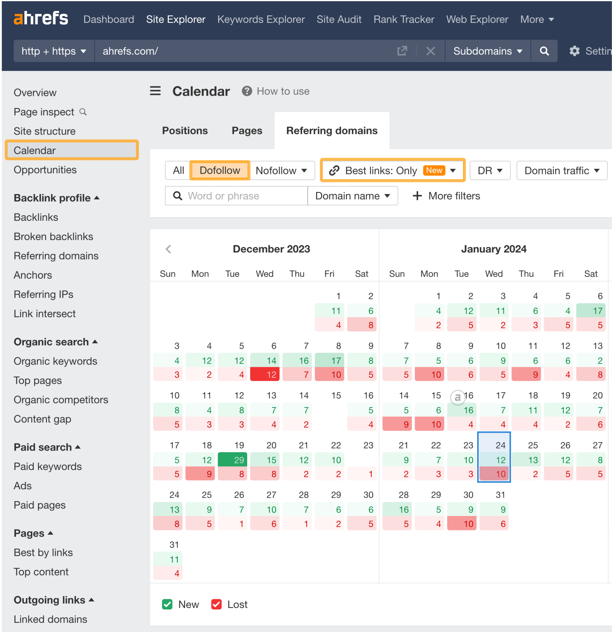 Overview-of-referring-domains-via-ahrefs-calendar