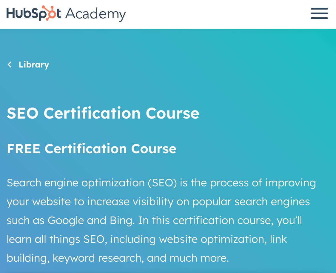 10 Completely Free SEO Training Courses | SEO Certification Course by HubSpot