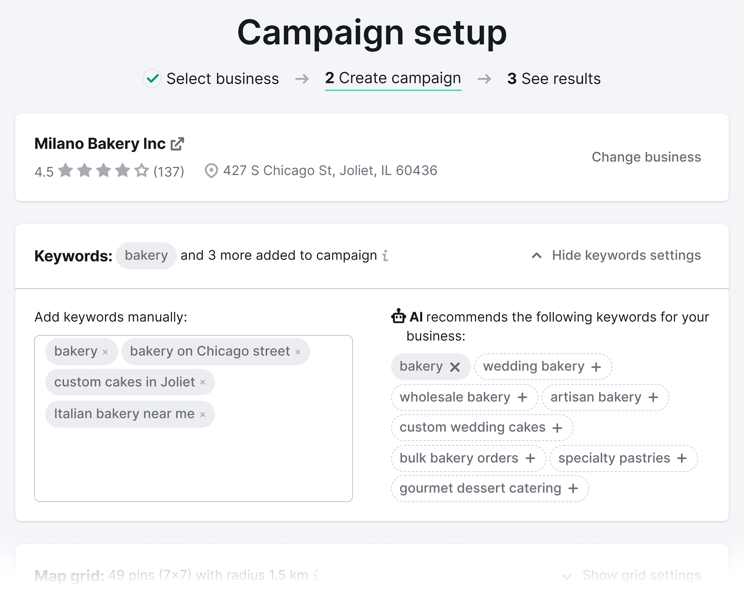 Map Rank Tracker – Add keywords Map Rank Tracker – Add keywords