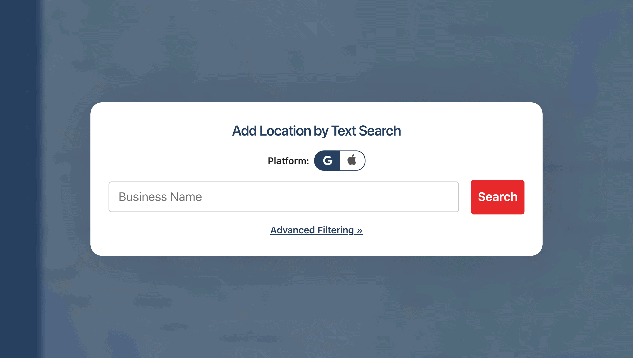 Map Scan – Select platform Map Scan – Select platform