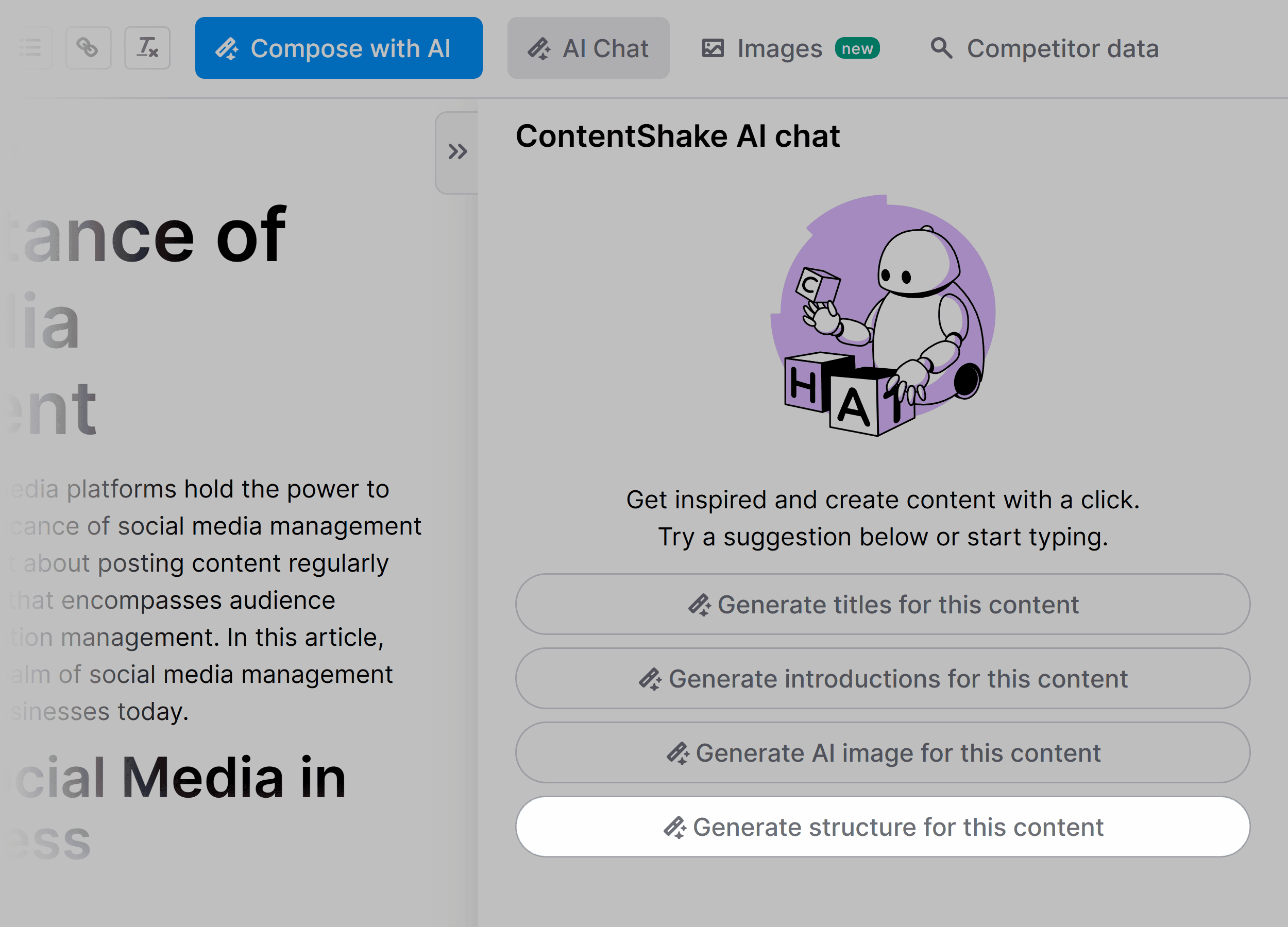 ContentShake – Generate structure ContentShake – Generate structure