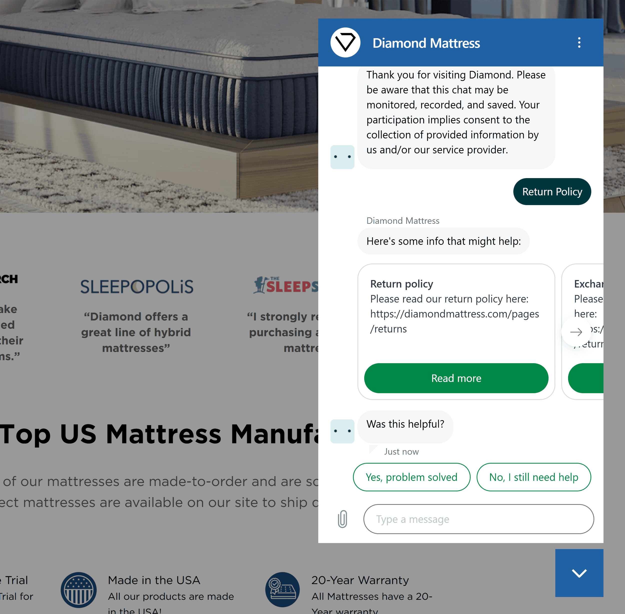 Diamond Mattress – Chatbot Diamond Mattress – Chatbot