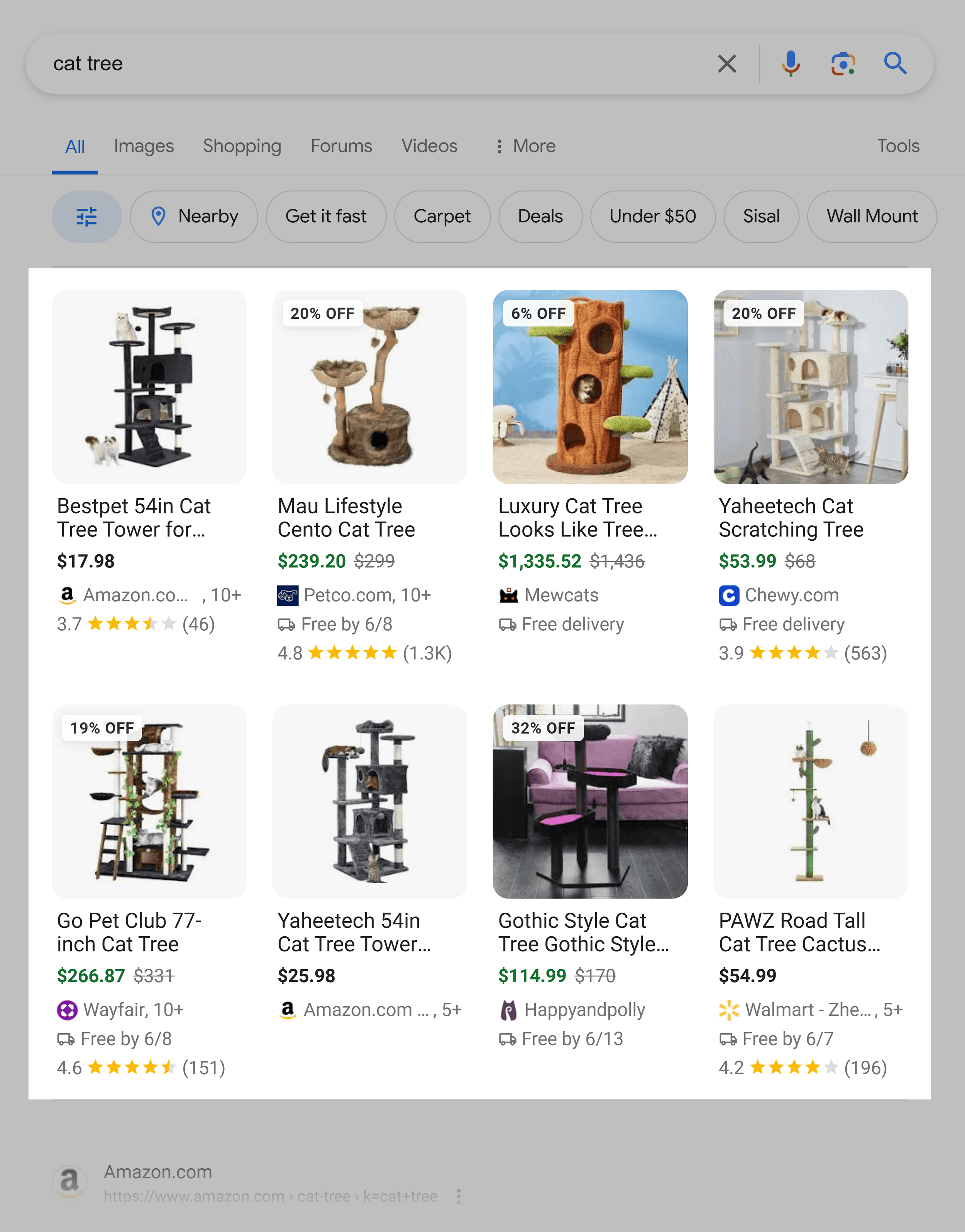 Google SERP – Cat tree Google SERP – Cat tree