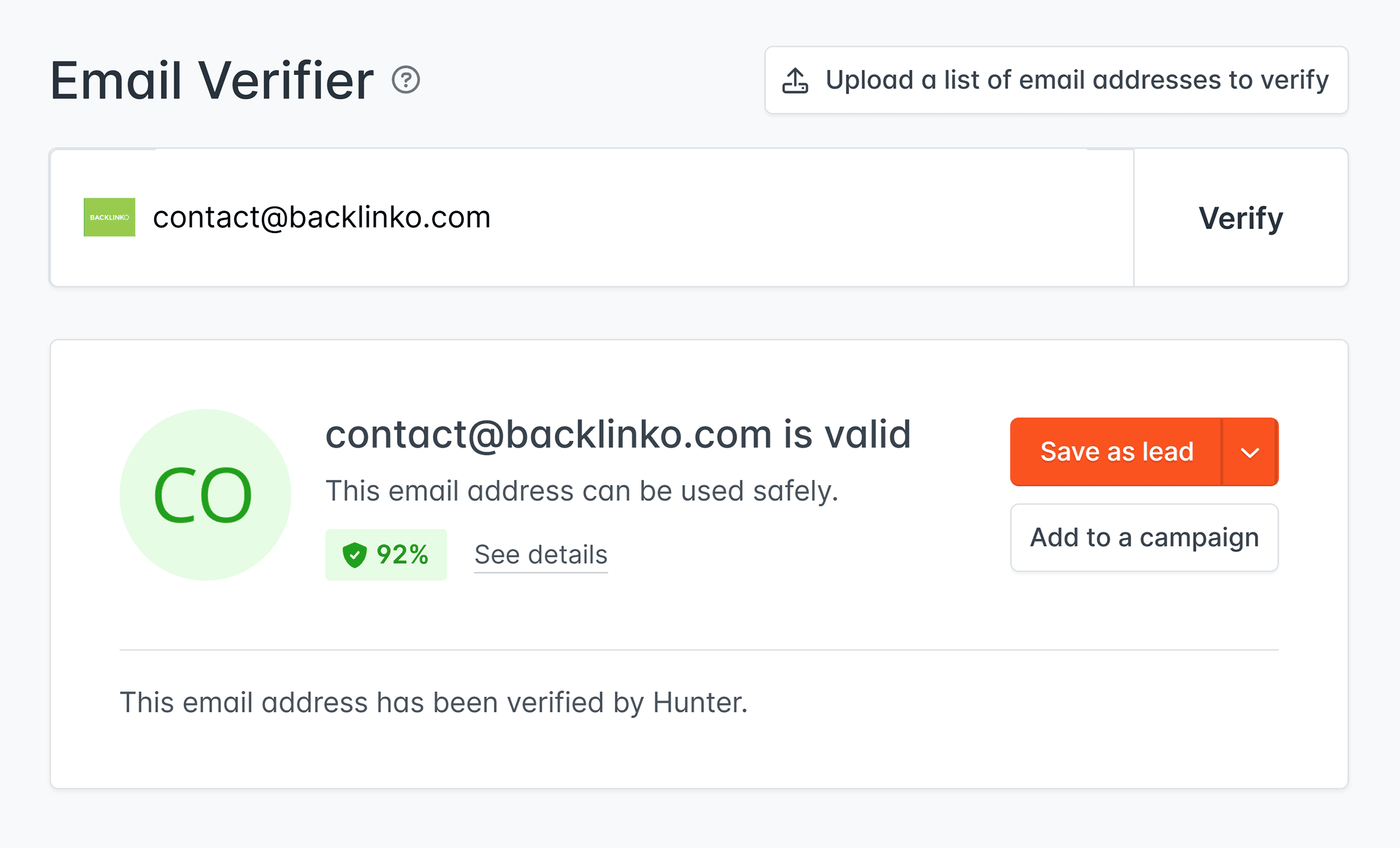 Hunter – Email Verifier Hunter – Email Verifier