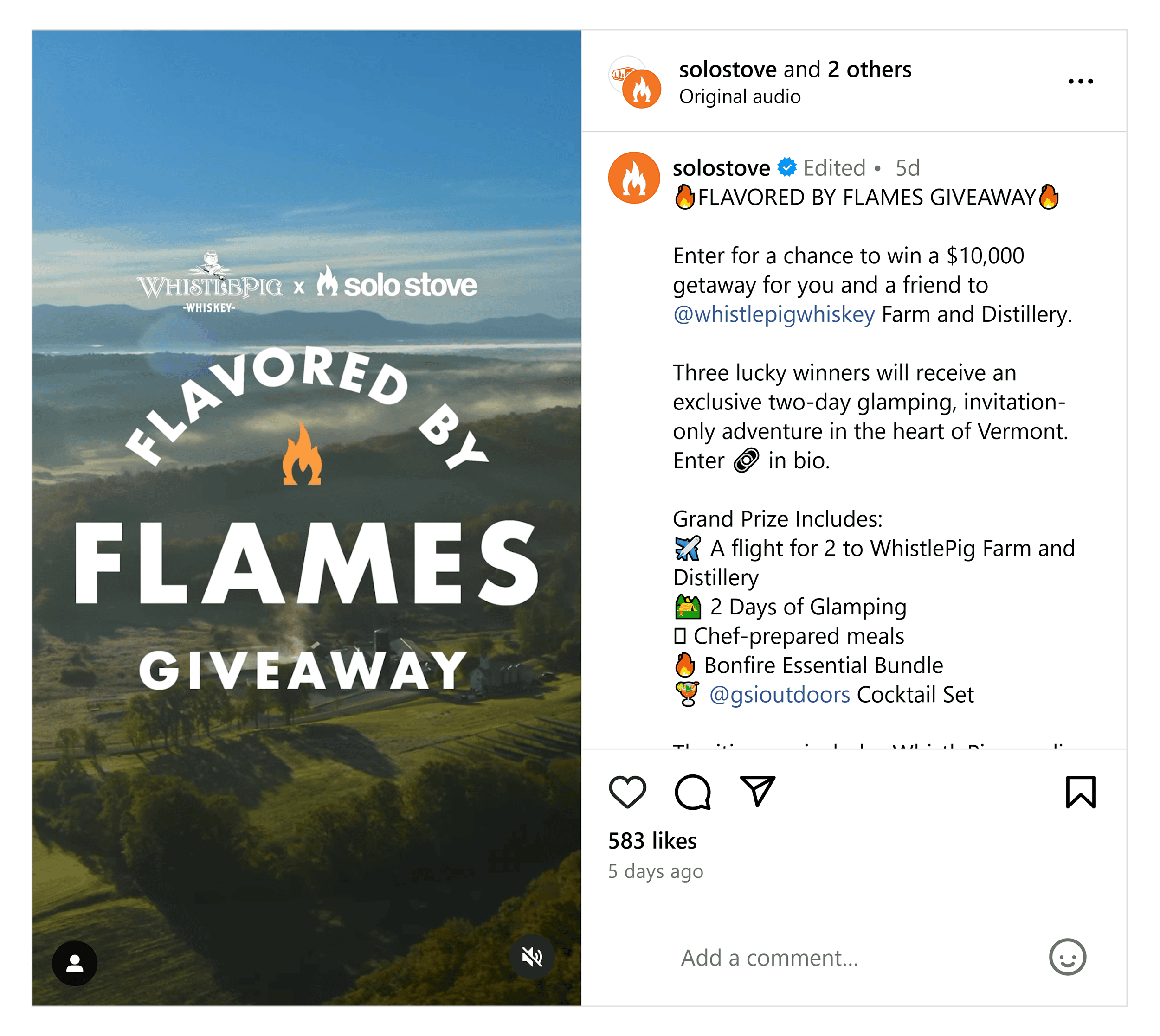 Instagram – Solo Stove giveaway Instagram – Solo Stove giveaway