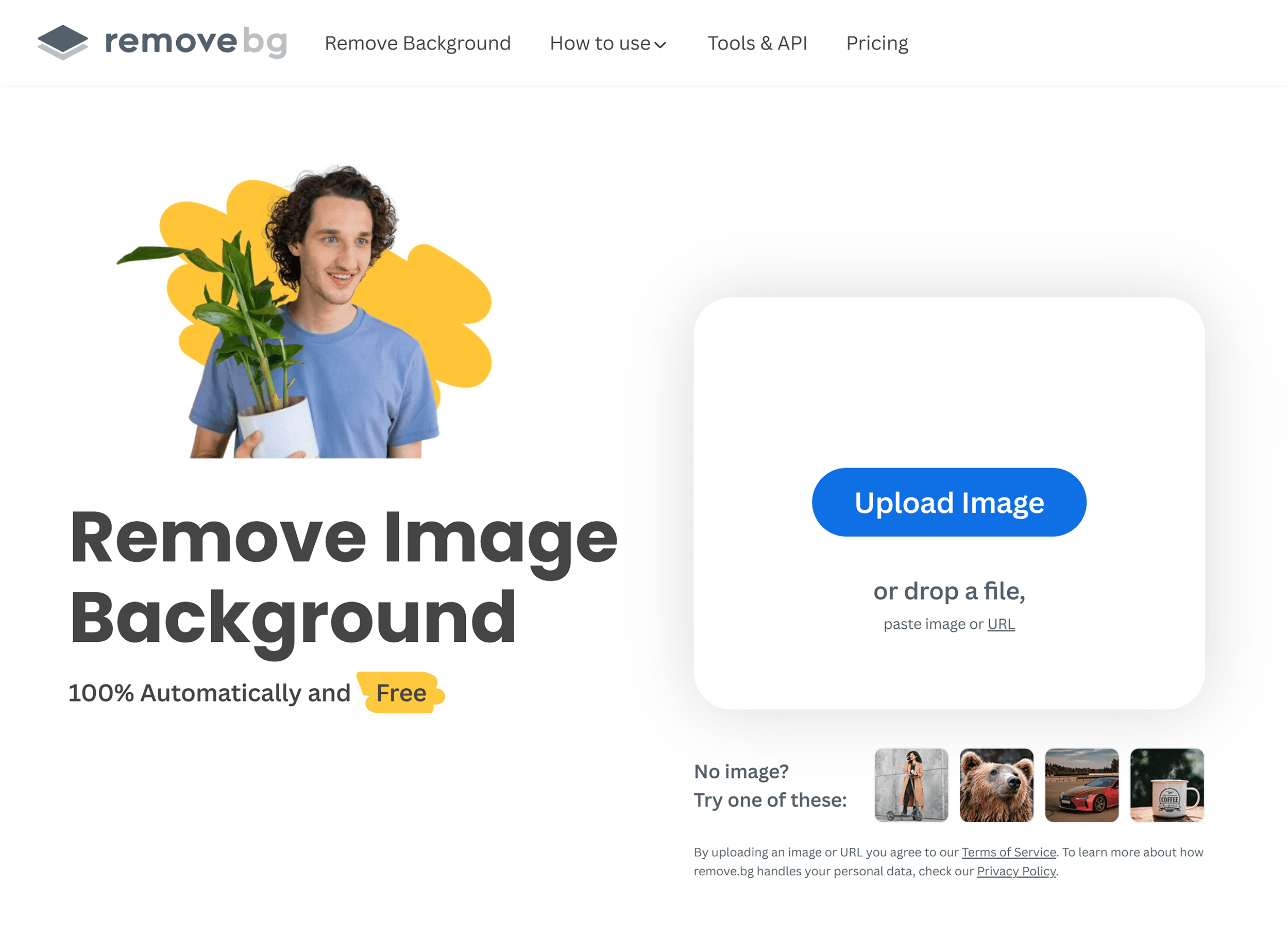 Remove.bg – Homepage Remove.bg – Homepage