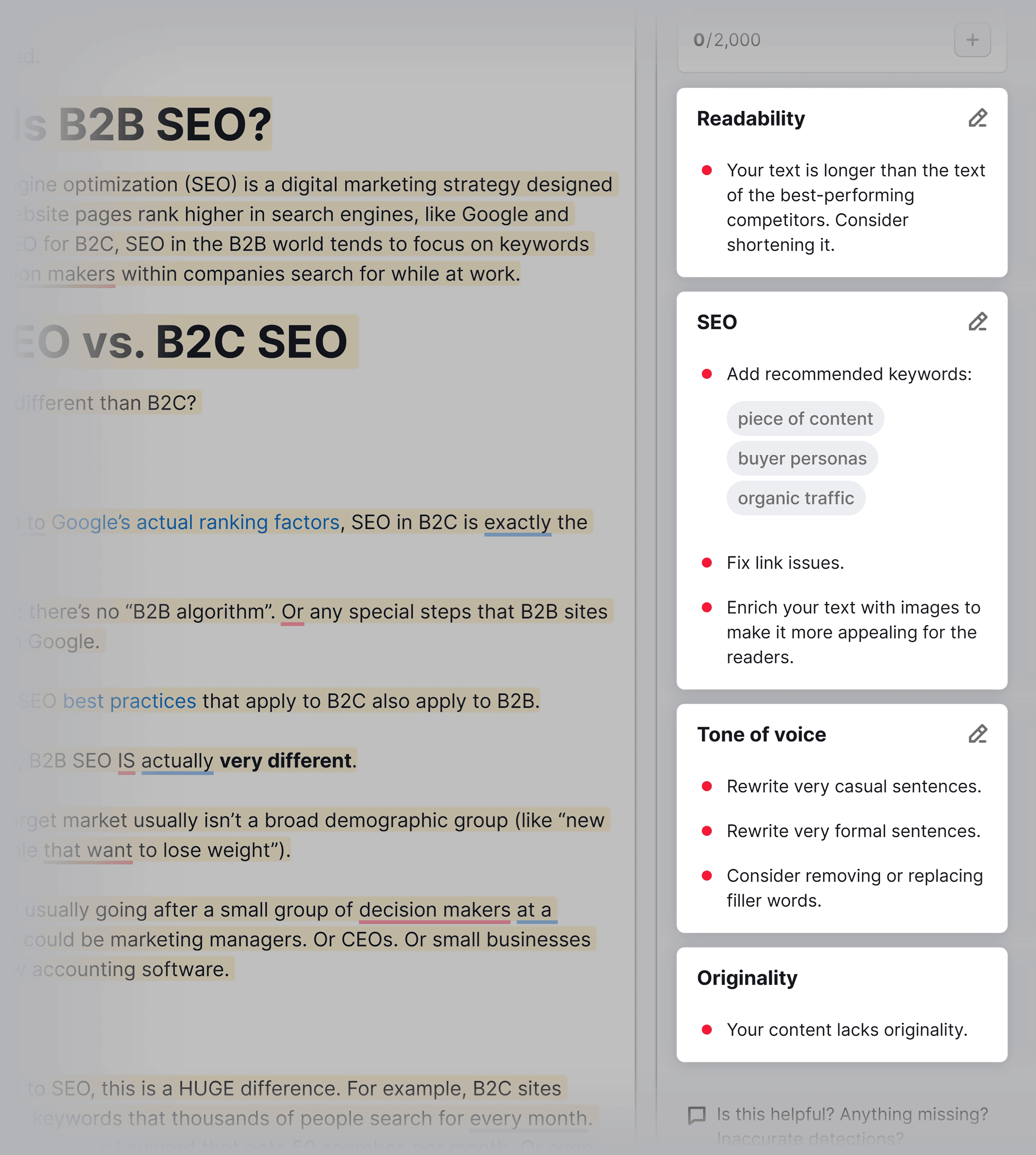 SEO Writing Assistant – Features SEO Writing Assistant – Features