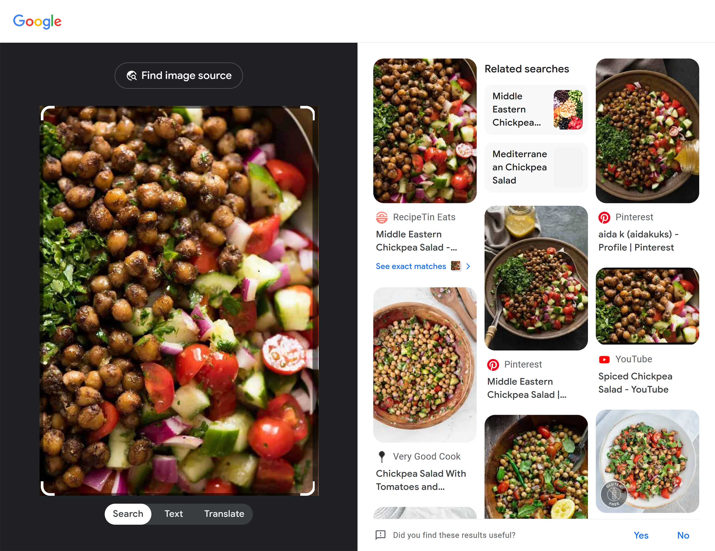 Google Lens – Image options Google Lens – Image options