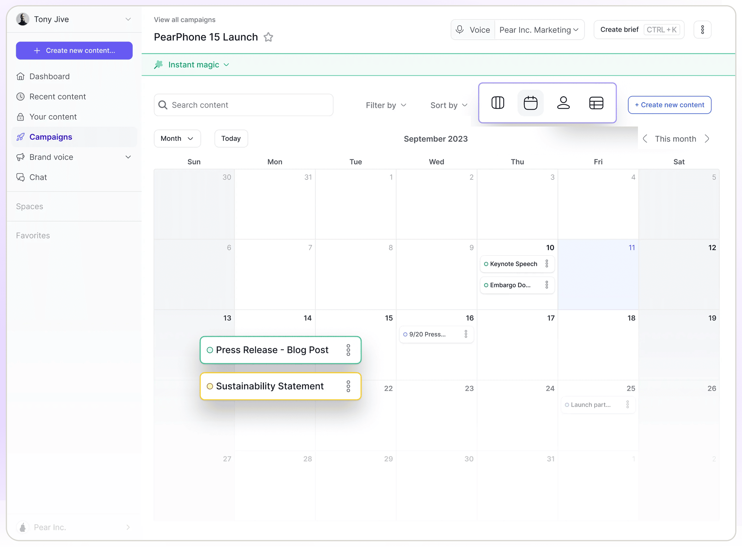 Jasper – Calendar view