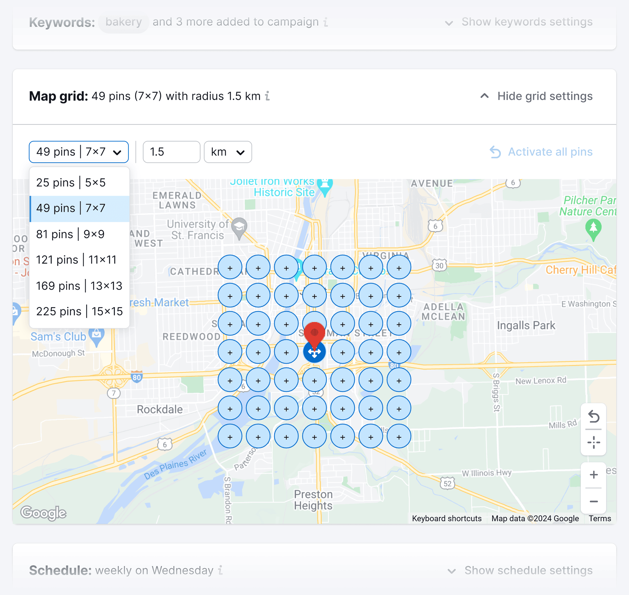 Map Rank Tracker – Configure grid