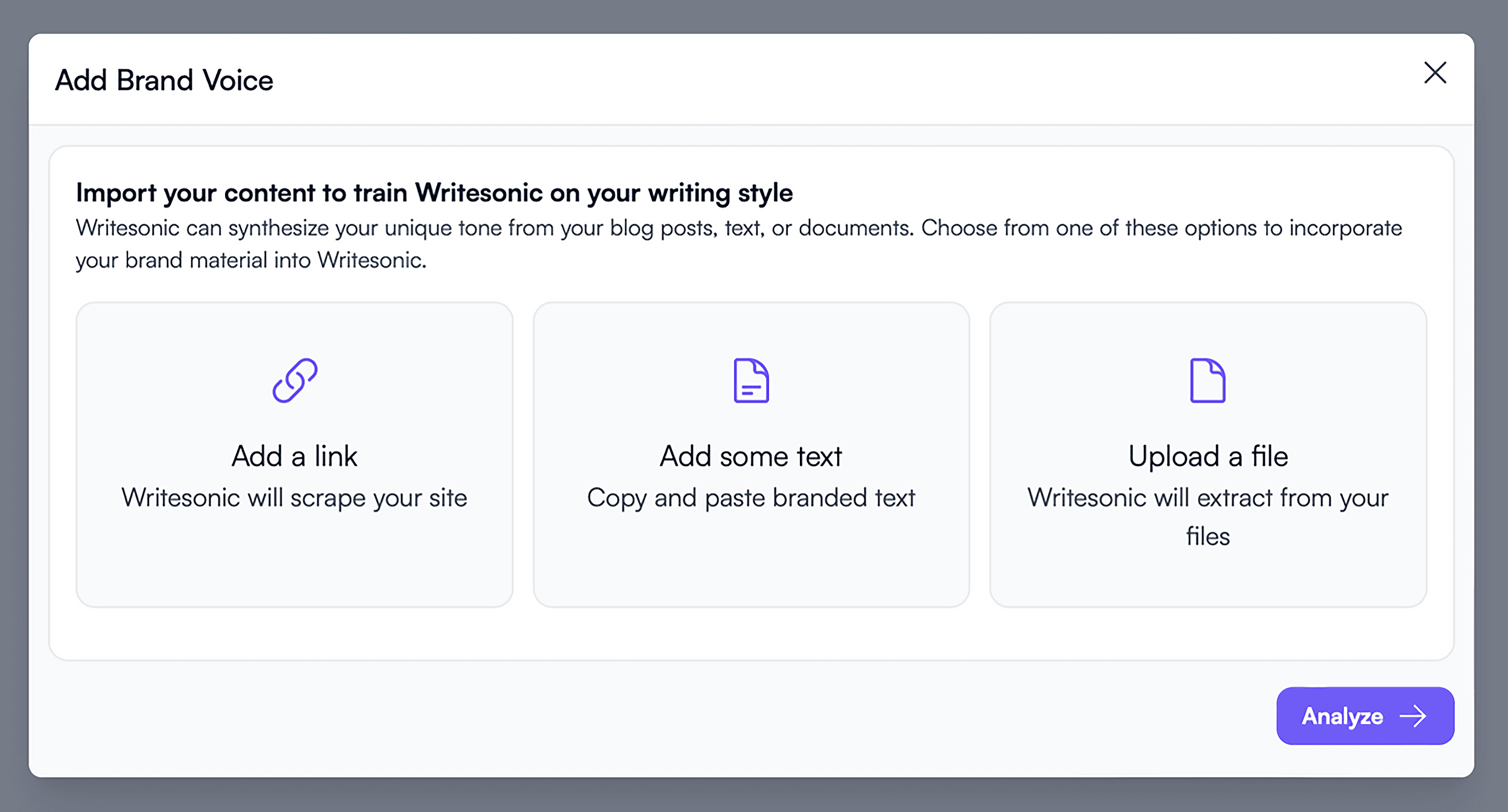 Writesonic – Add Brand Voice