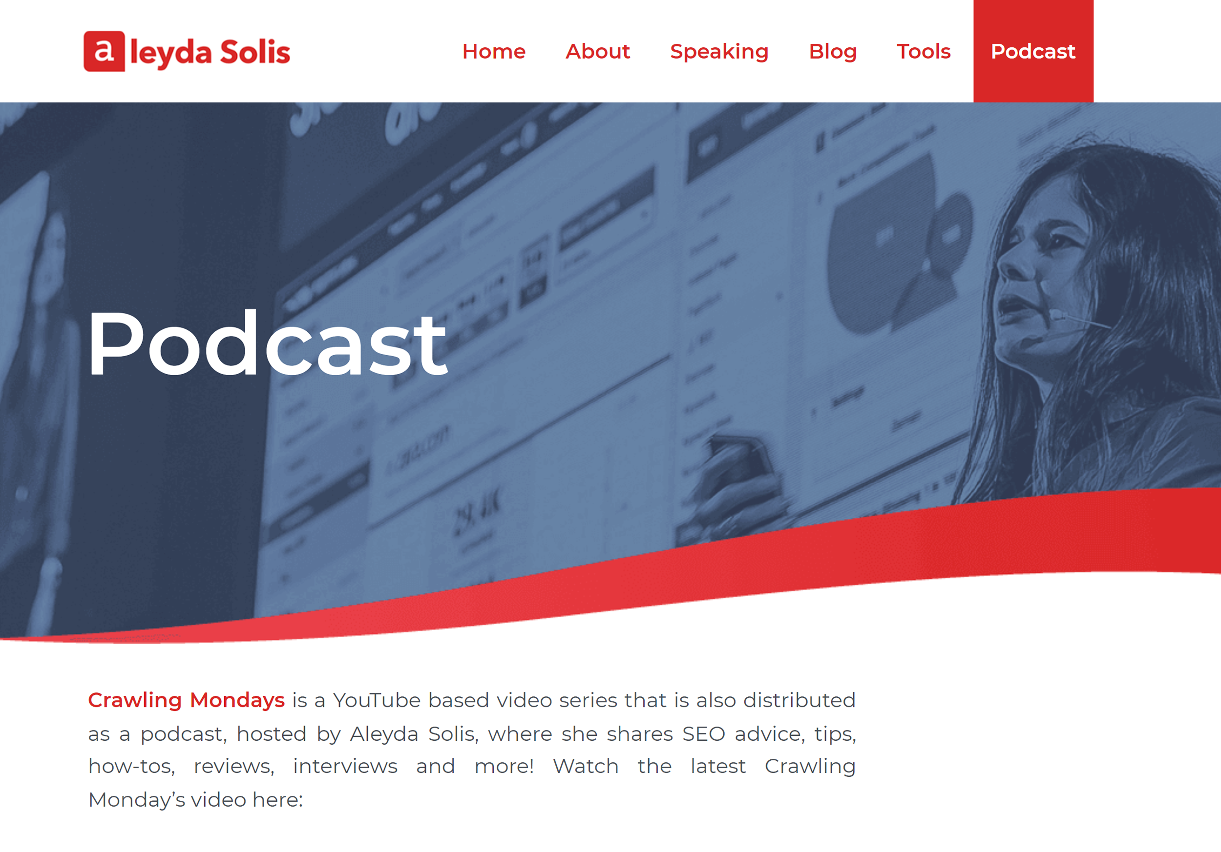 Aleyda Solis – Podcast homepage