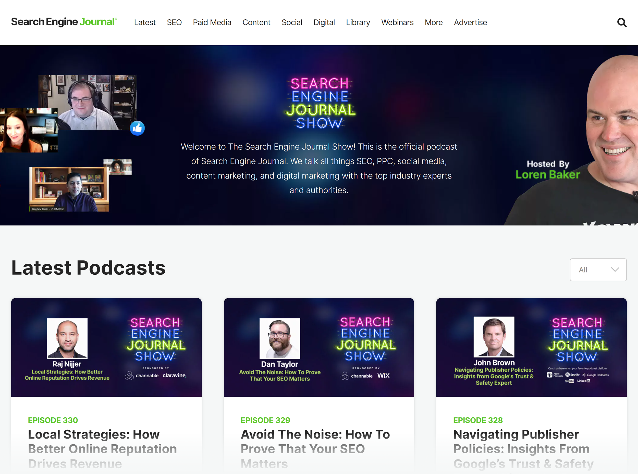 Search Engine Journal Show – Homepage