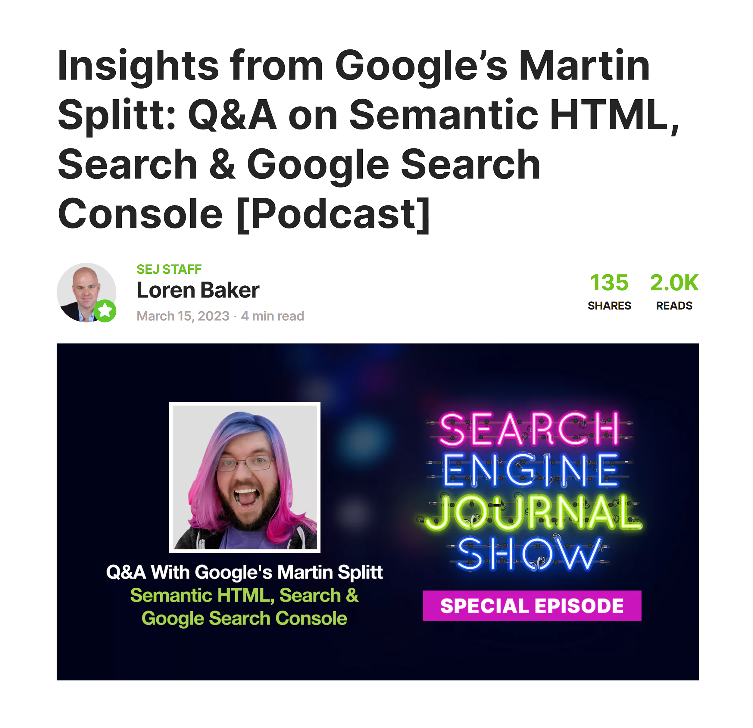 Search Engine Journal Show – Special episode