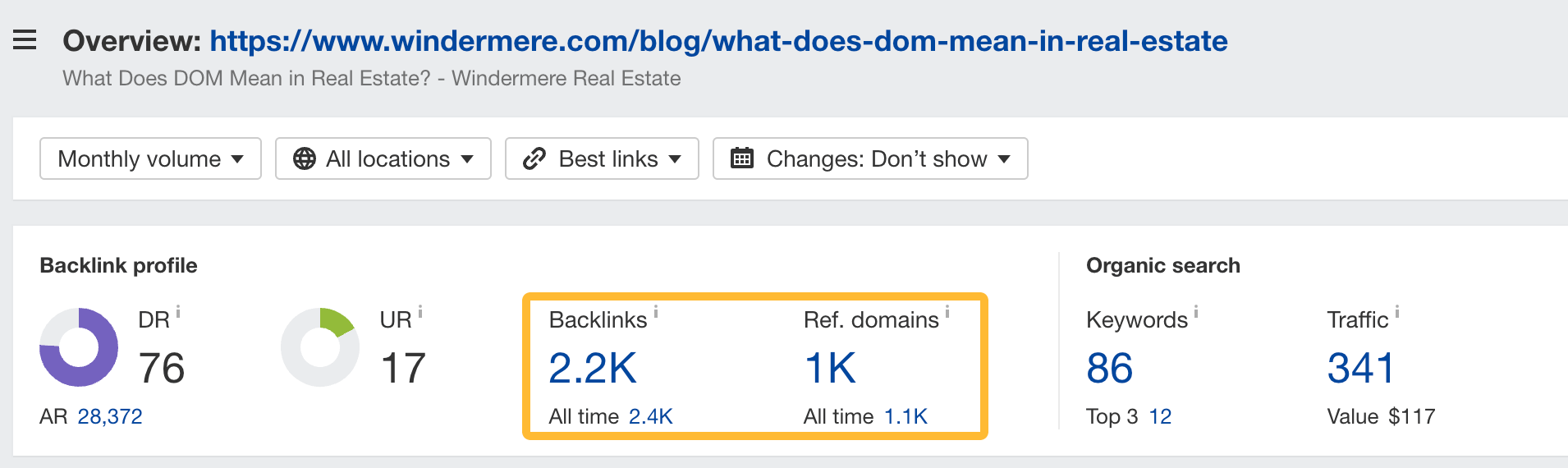 Backlinks earned by informational content.