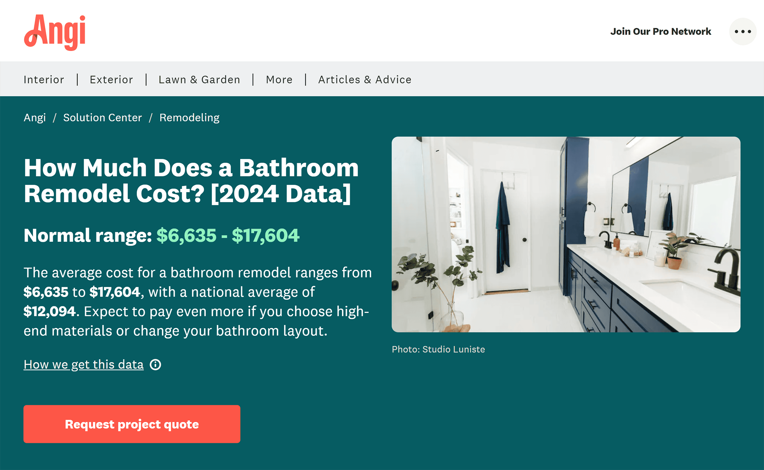 Angi – How much does bathroom remodel cost