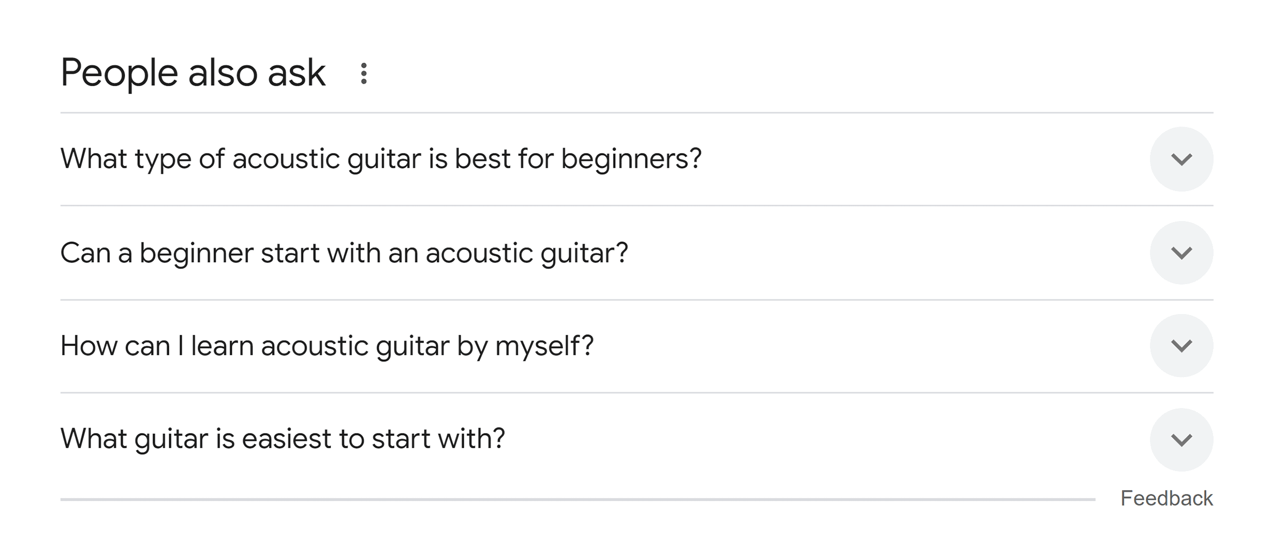 People also ask – Acoustic guitar for beginners