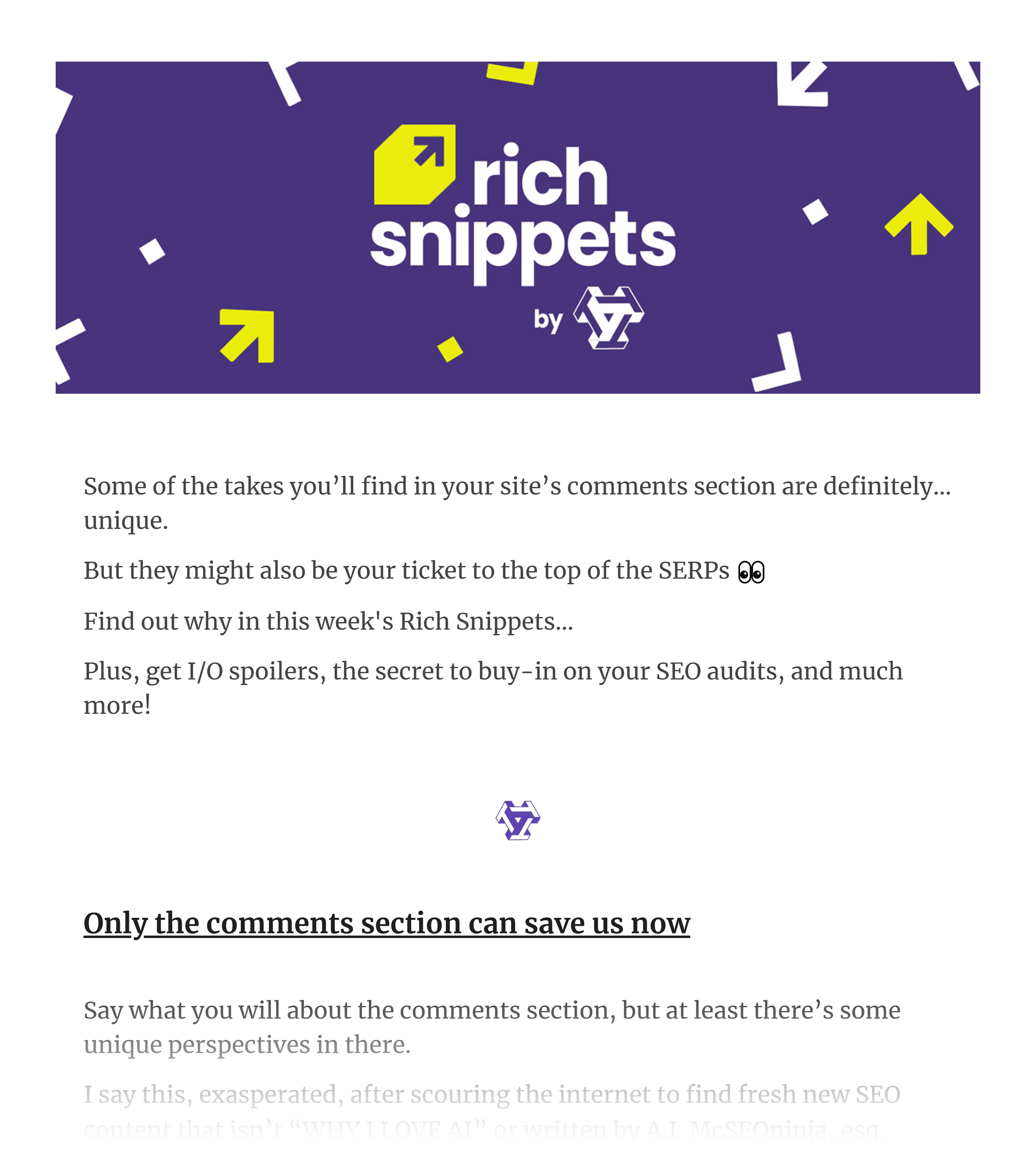 Rich Snippets newsletter