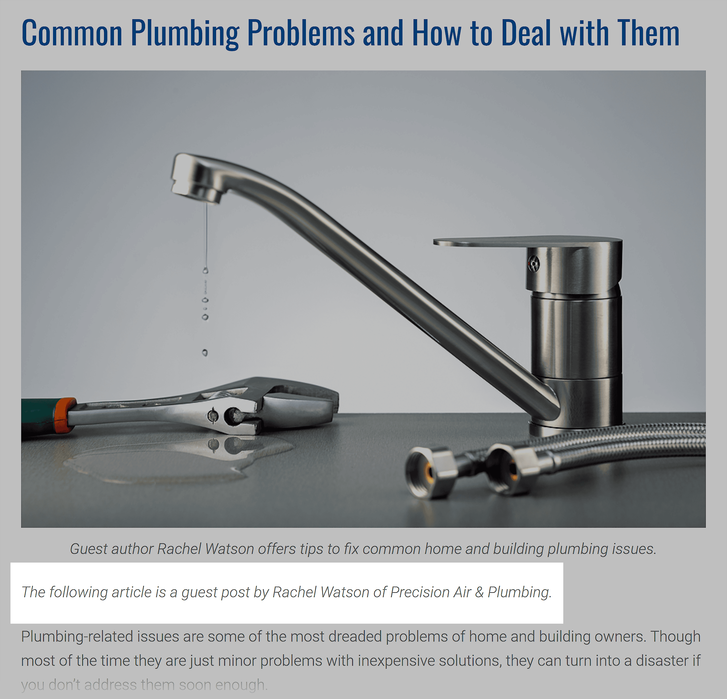 City Building Owners Blog – Common Plumbing Problems