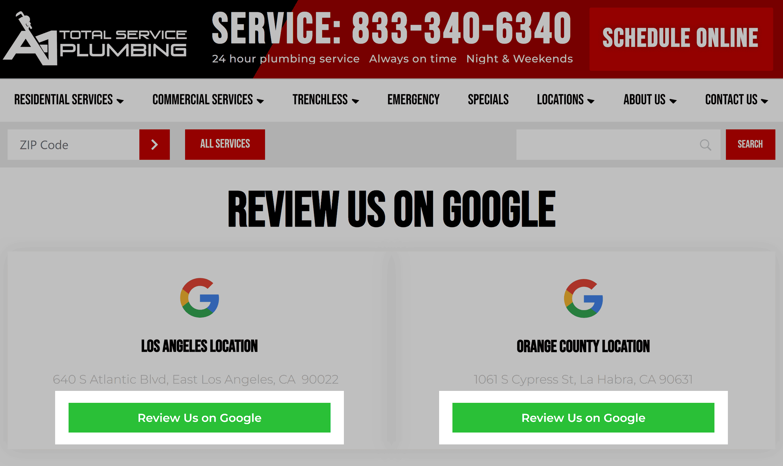 Total Service Plumbing – Review page