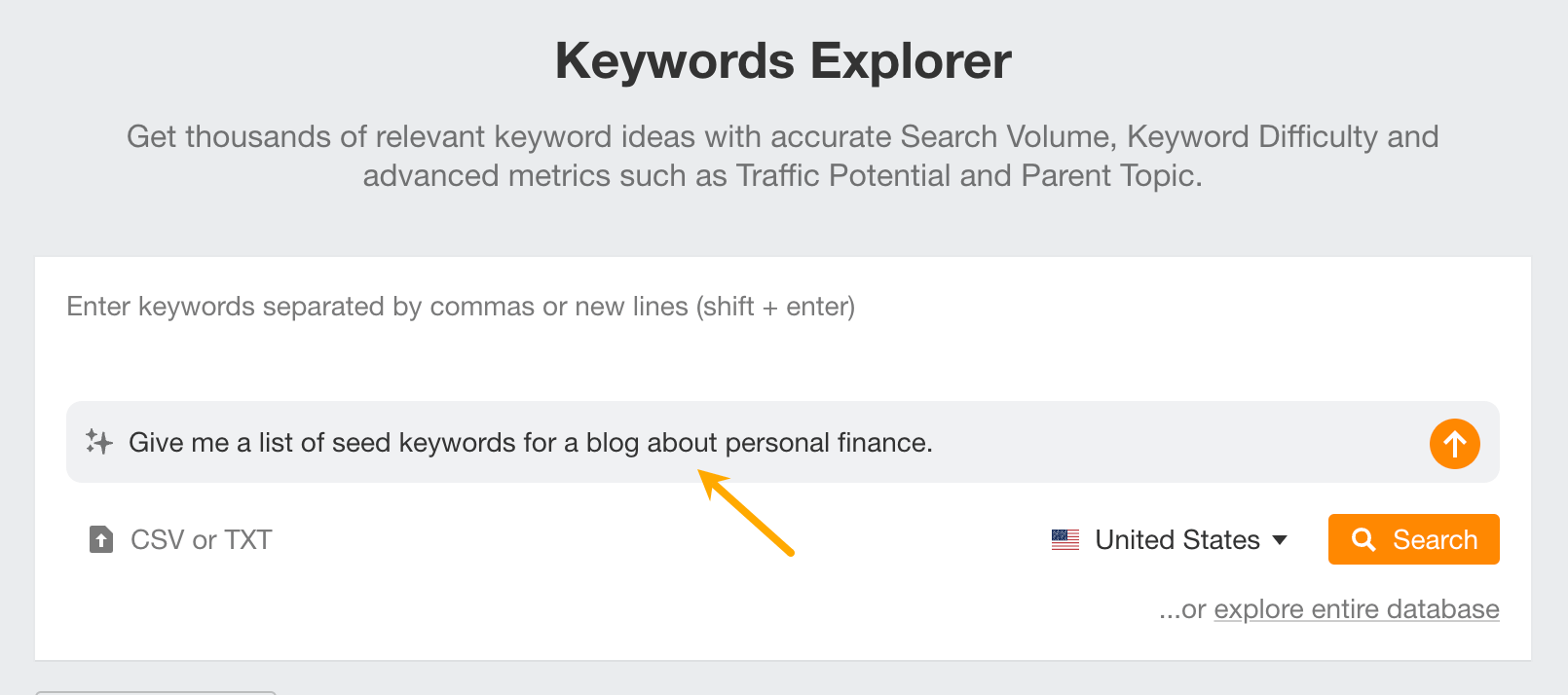 Ahrefs' Keywords Explorer.